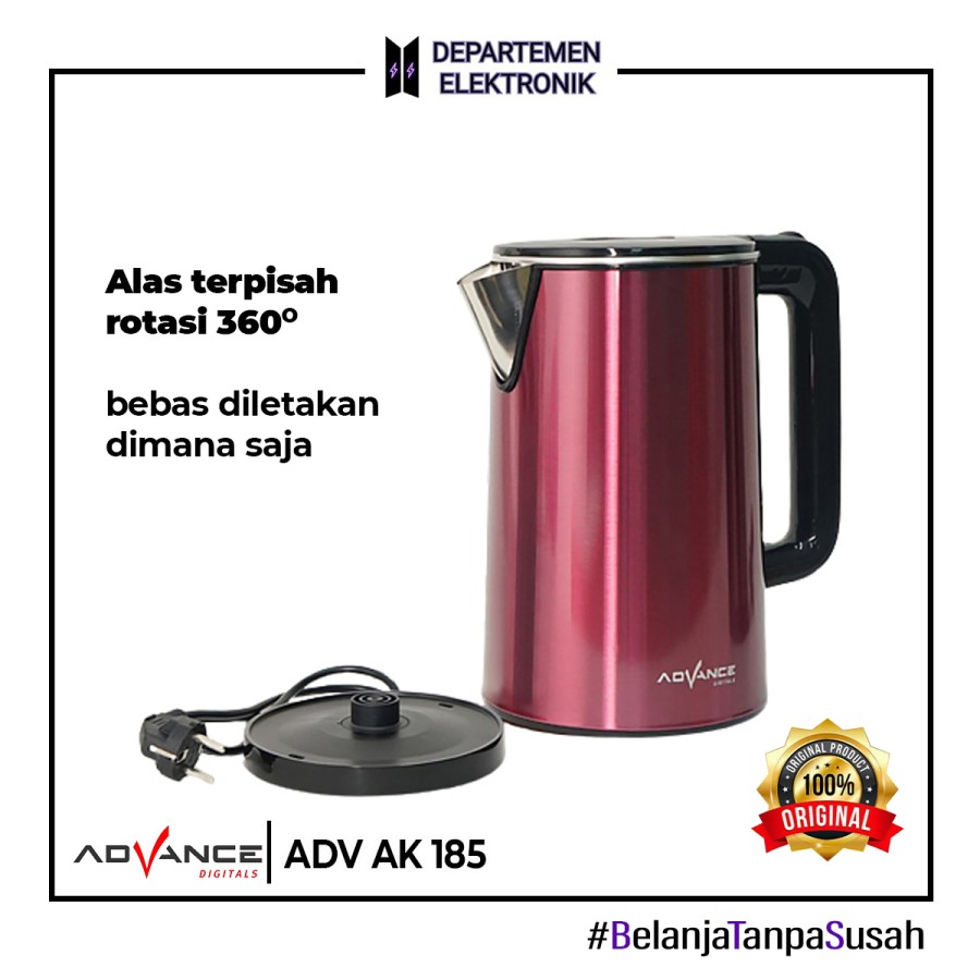 Advance Kettle Listrik Ak 185 Stainless Steel 1,8 Liter