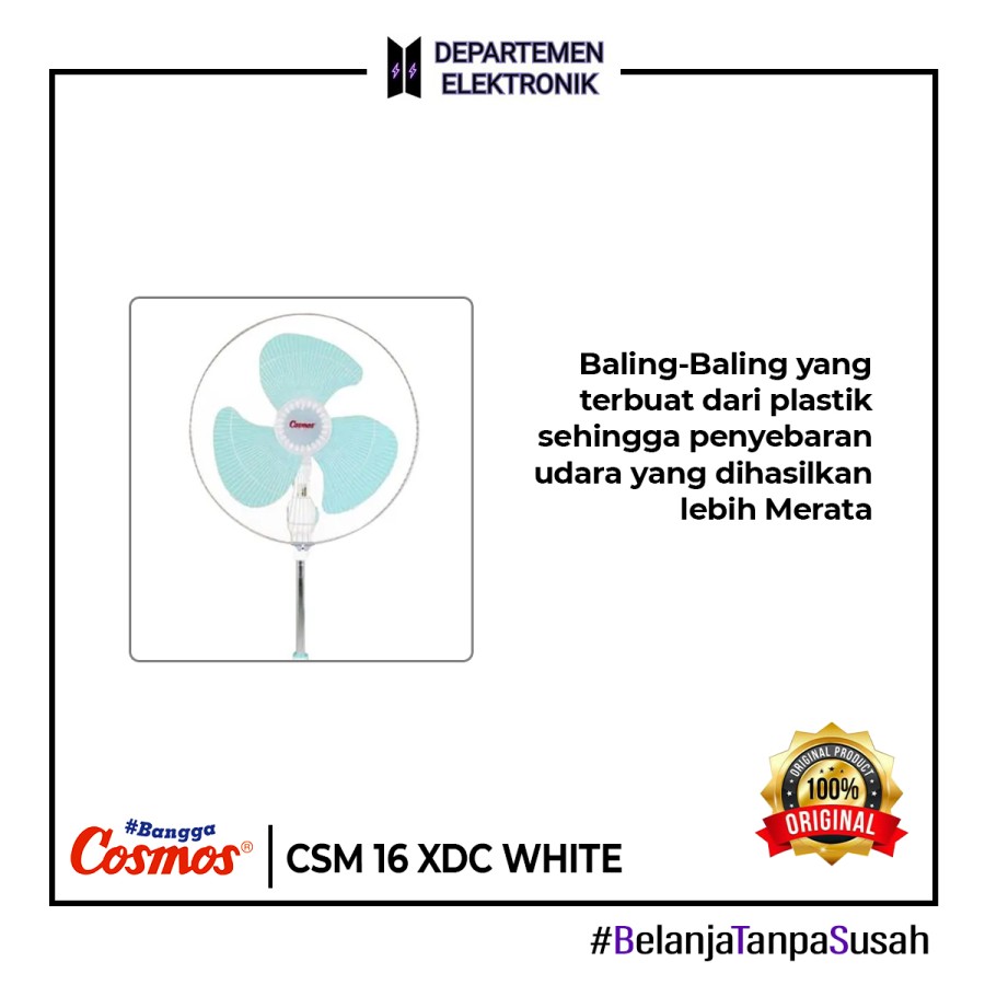 Cosmos Stand Fan 16 XDC White Kipas Angin Berdiri