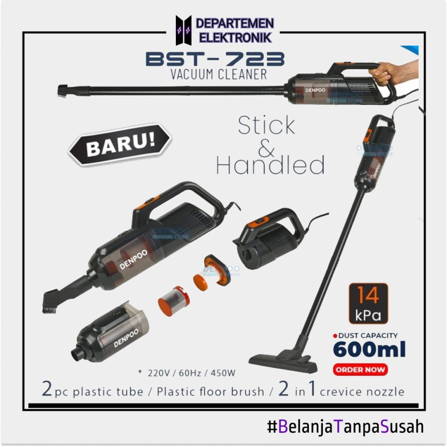 DENPOO BST 723 HANDHELD VACUUM CLEANER | GARANSI RESMI | PREMIUM