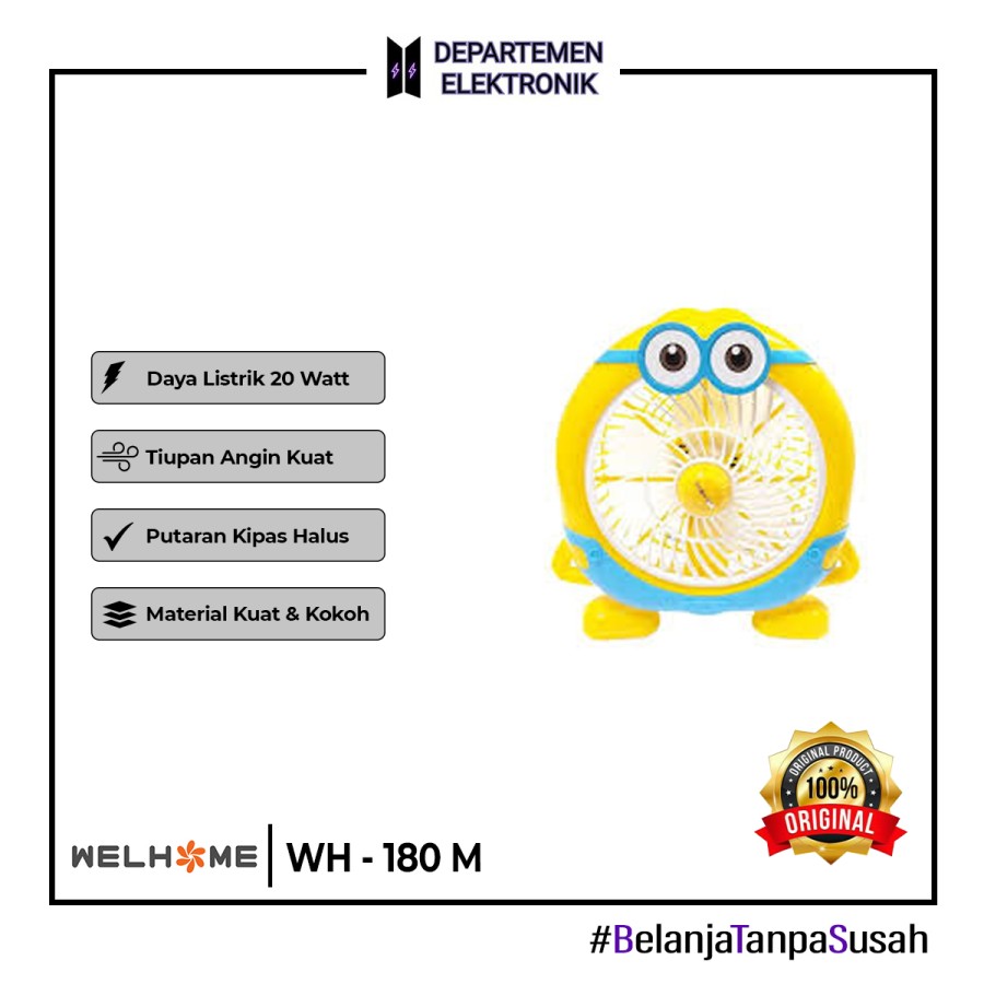 Kipas Karakter Wellhome WH-180 M Desk Fan / MURAH BANGET