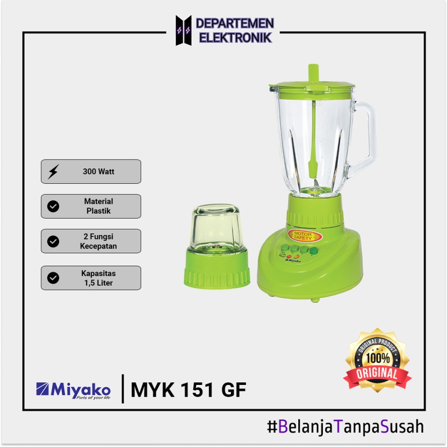 Miyako BL 151 GF Blender Glass 1 Liter 2 in 1