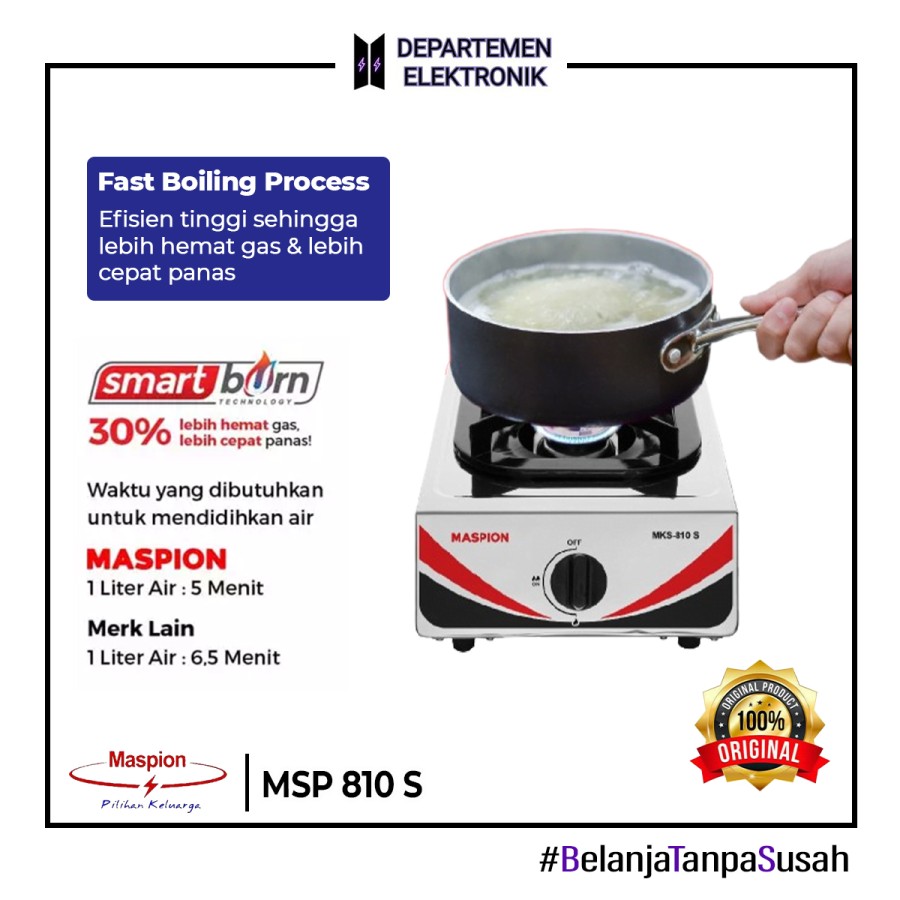 Maspion Kompor Gas 1 Tungku Stainless Steel 810 S