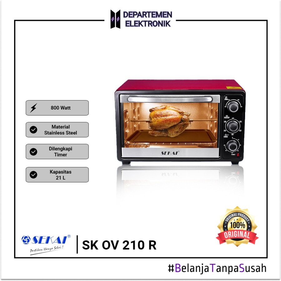 Sekai OV 210 Oven - Red Black [21 L] / ROTISERRIE