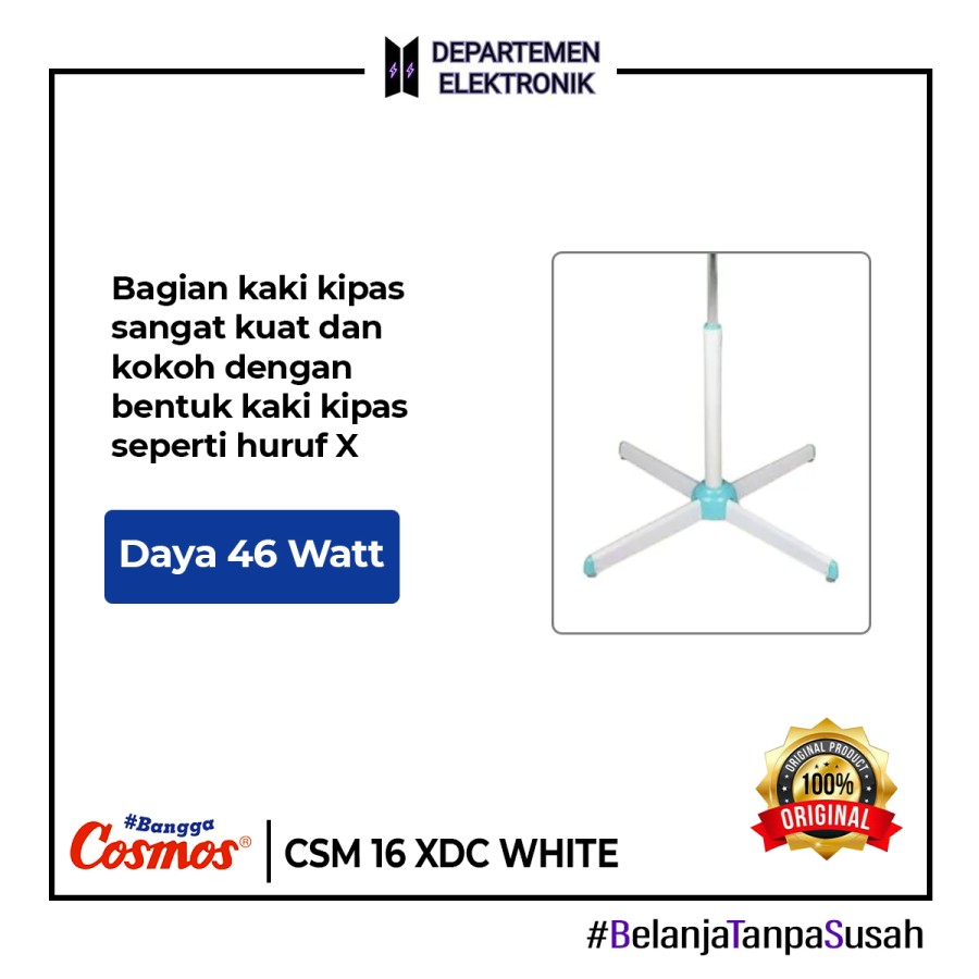 Cosmos Stand Fan 16 XDC White Kipas Angin Berdiri