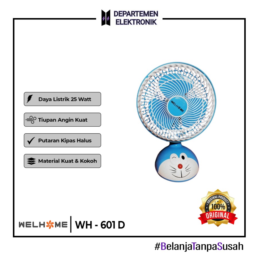 KIPAS ANGIN MEJA WELHOME KARAKTER WH 601 D 10inch