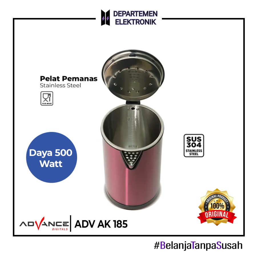 Advance Kettle Listrik Ak 185 Stainless Steel 1,8 Liter