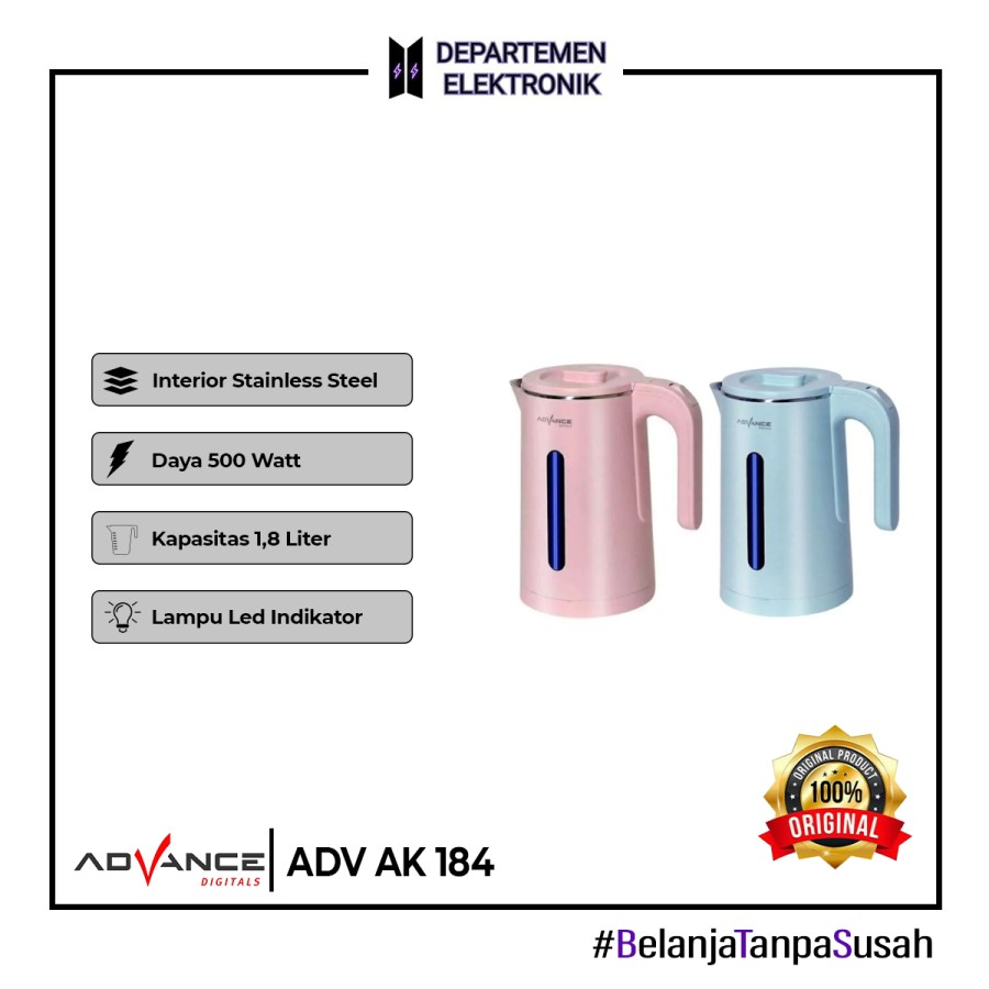 KETTLE LISTRIK ADVANCE AK 184 TEKO LISTRIK 1,8L