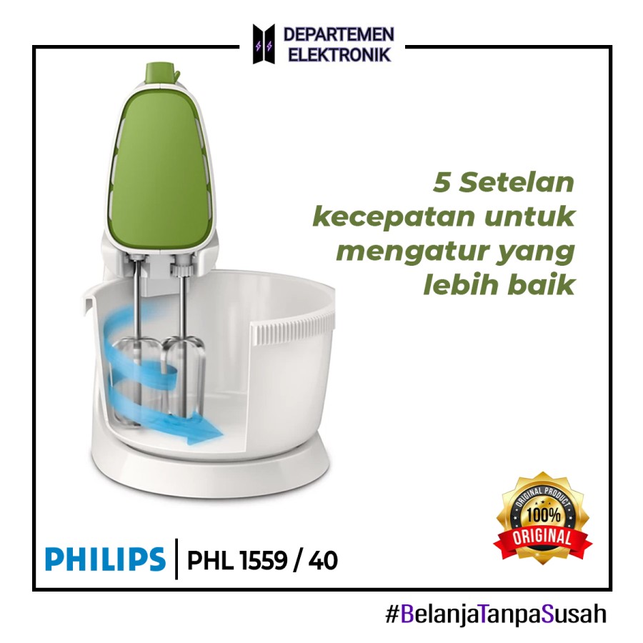 PHILIPS MIXER HR 1559/40 STAND MIXER / GARANSI RESMI