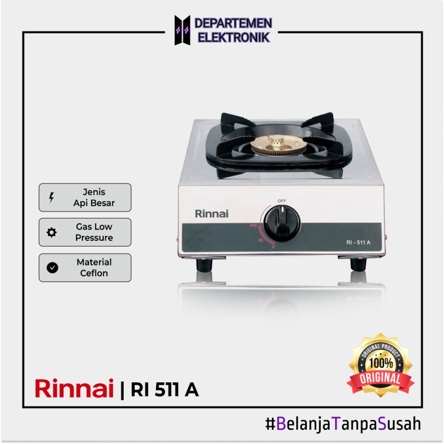 Rinnai RI511A – Kompor Gas 1 Tungku Brand : Rinnai