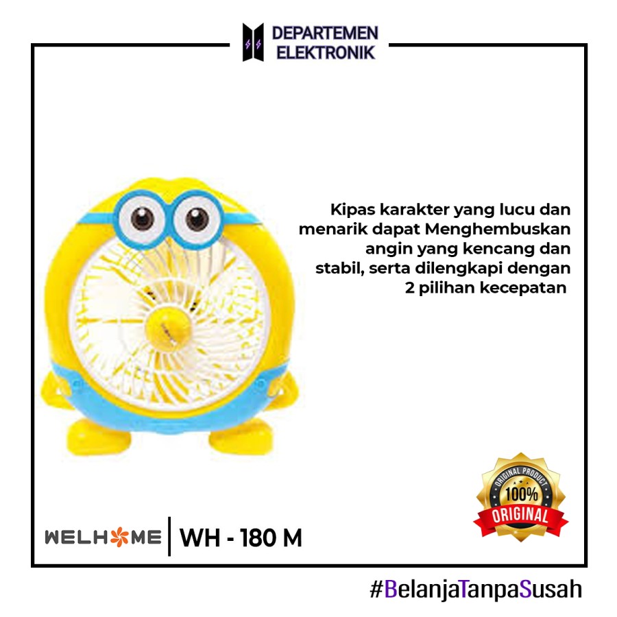 Kipas Karakter Wellhome WH-180 M Desk Fan / MURAH BANGET