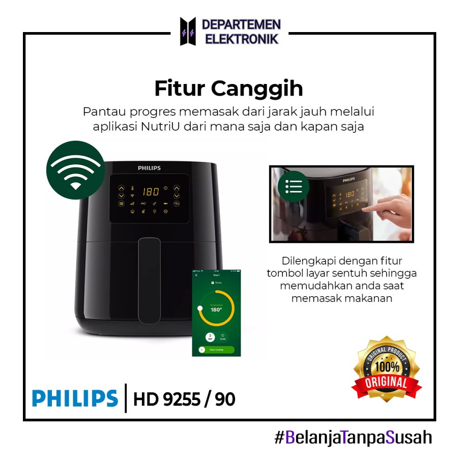 PHILIPS AIR FRYER COMPACT CONNECTED WIFI HD 9255/90