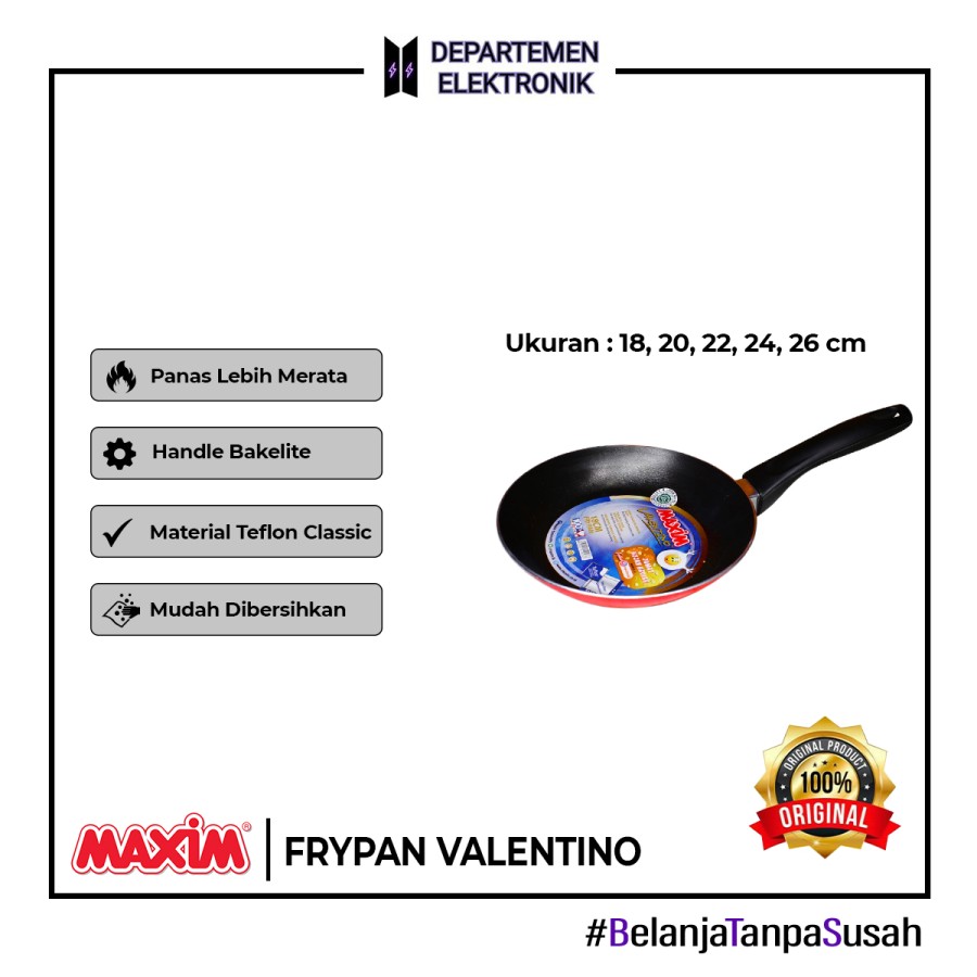 MAXIM FRYPAN VALENTINO TEFLON PENGGORENGAN