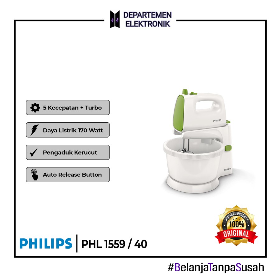 PHILIPS MIXER HR 1559/40 STAND MIXER / GARANSI RESMI