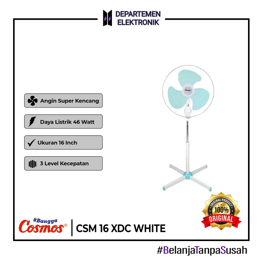 Cosmos Stand Fan 16 XDC White Kipas Angin Berdiri