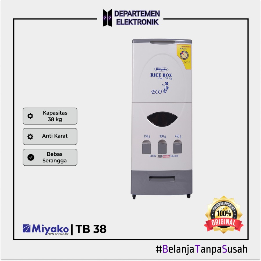 MIYAKO Rice Box TB-38 / Tempat Penyimpanan Beras