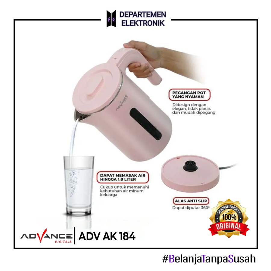 KETTLE LISTRIK ADVANCE AK 184 TEKO LISTRIK 1,8L