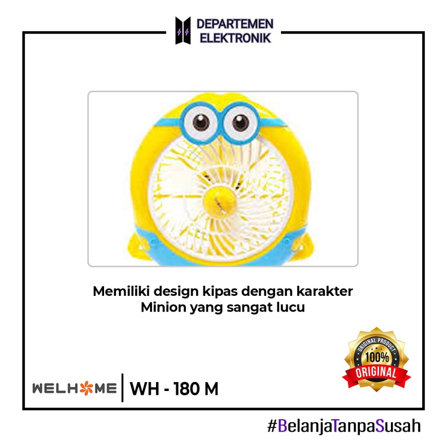Kipas Karakter Wellhome WH-180 M Desk Fan / MURAH BANGET