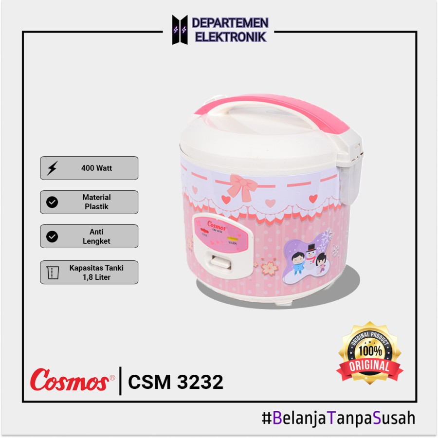 Cosmos CRJ3232 – Magic Com / Rice Cooker 1.8 Liter Nonstick