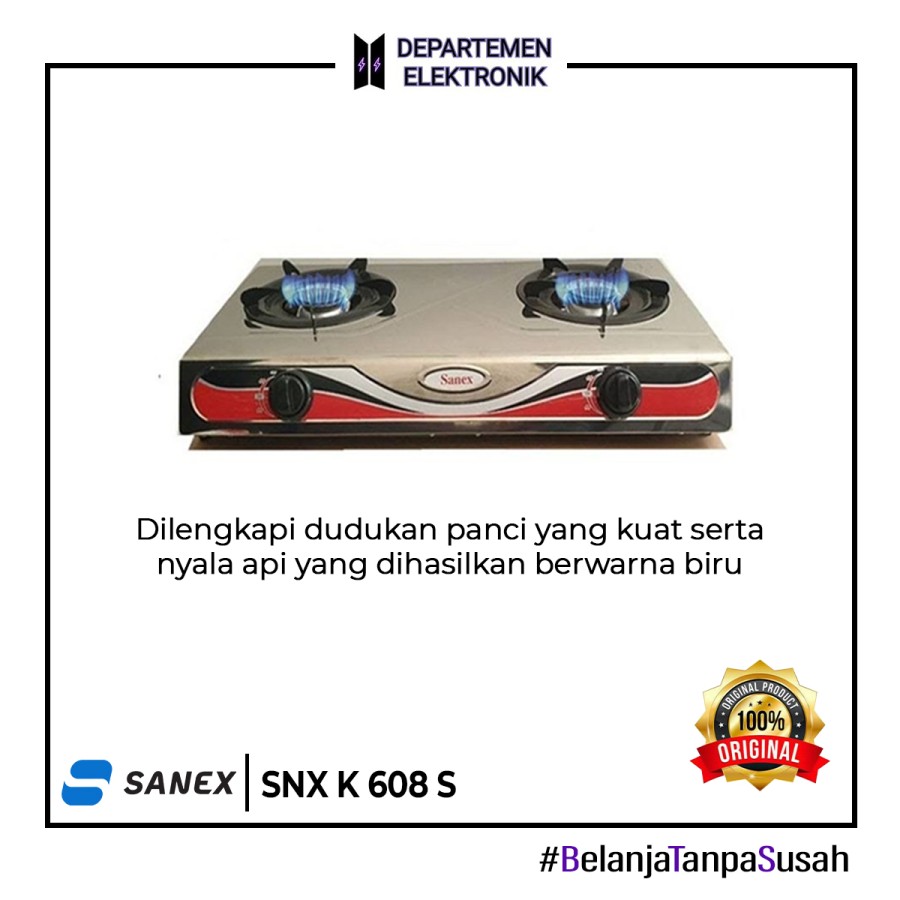KOMPOR GAS SANEX 608S STAINLESS