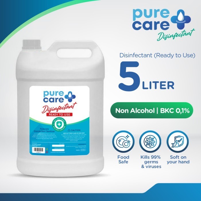 Disinfectant Antiseptik PURECARE 5L Ready to use Khusus GOJEK &GRAB