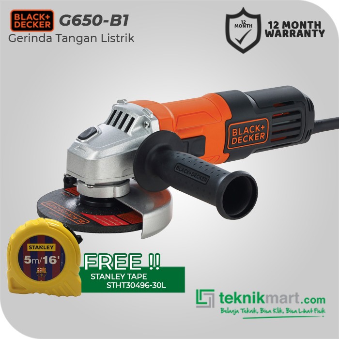 PROMO Black And Decker G650 100 mm Gerinda Tangan Listrik