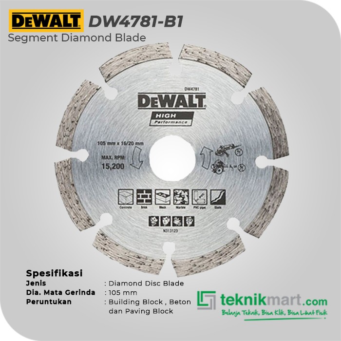 Dewalt Mata Potong Diamond untuk Tembok 105mm DW4781