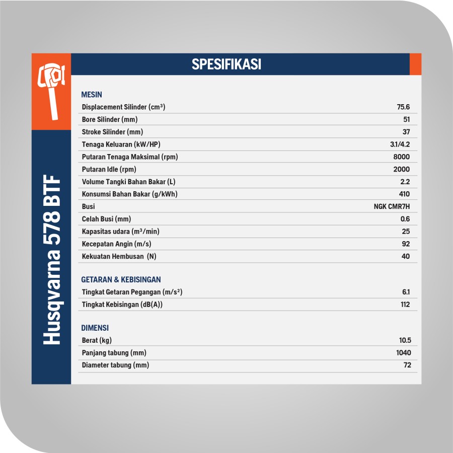 Husqvarna 578BTF Firefighting Blower (Backpack) / Mesin Peniup