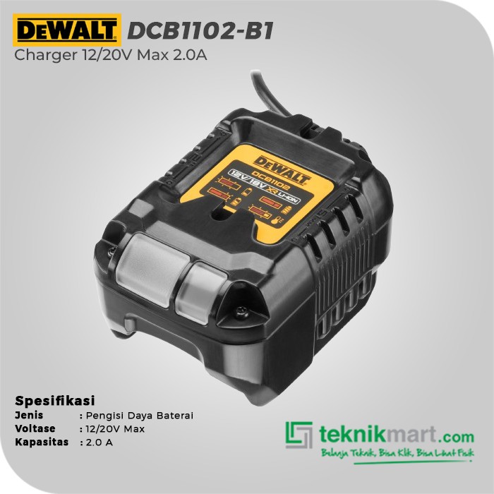 Dewalt Charger / Pengisi Daya Baterai 12/20V Max 2.0 A DCB1102-B1