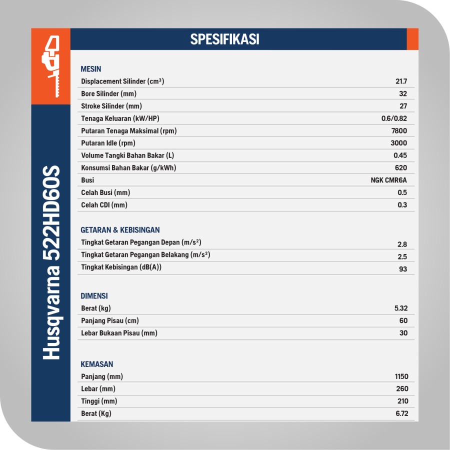 Husqvarna 522HD60S Hedgetrimmer - 60 cm / Mesin Pemangkas Tanaman Pagar