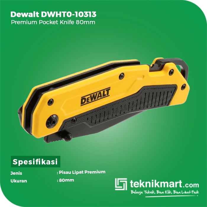 Dewalt Premium Pocket Knife / Pisau Lipat Premium 80mm DWHT0-10313
