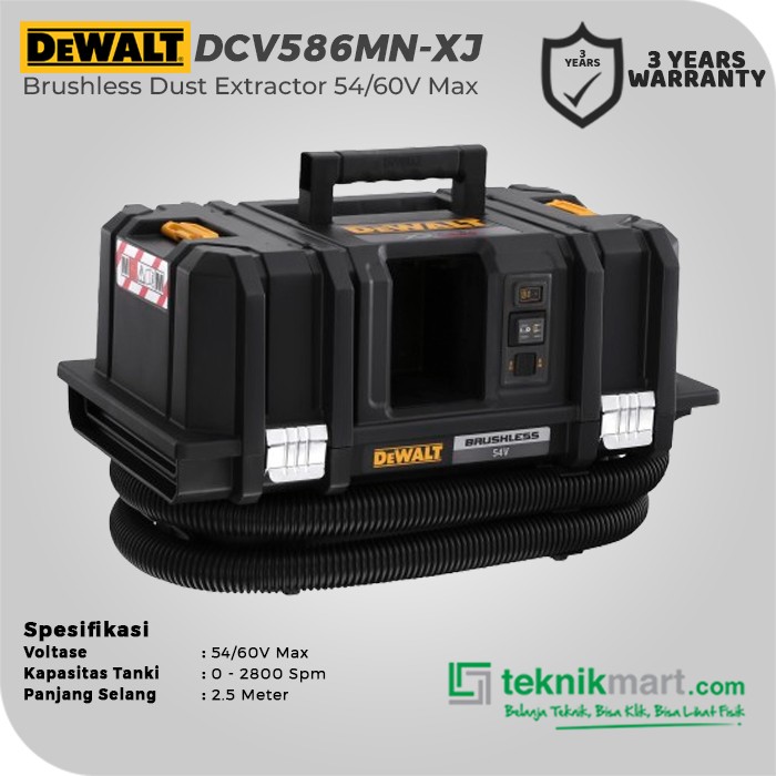 Dewalt Brushless Dust Extractor / Vacuum 54/60V Max DCV586MN-XJ (Unit Only)