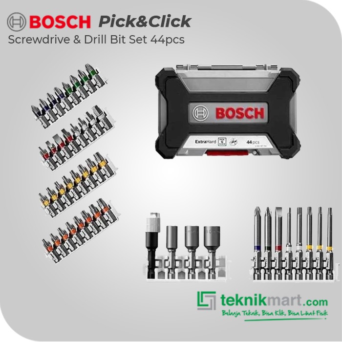 Bosch Drill And Screwdriver Bit Set / Mata Bor Obeng 44 Pick&Click