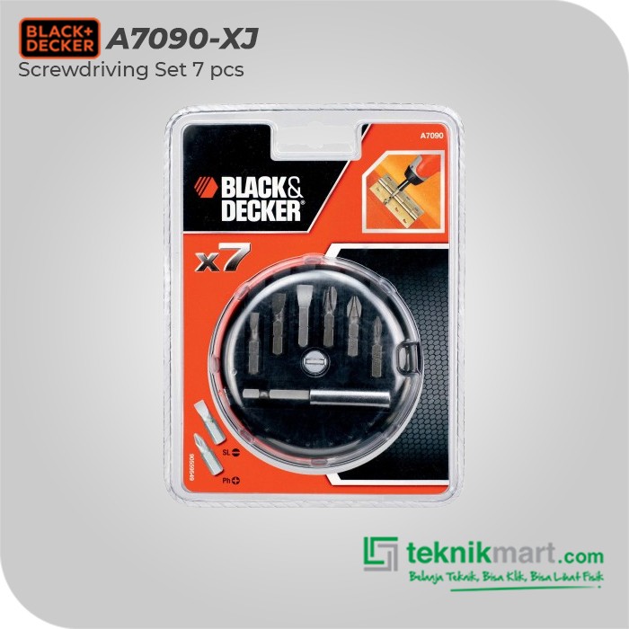 Black+Decker Screwdriving Set / Mata Obeng Set 7pcs A7090-XJ