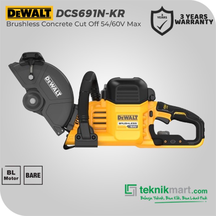 Dewalt Brushless Concrete Cut-Off / Mesin Potong Besi Baterai 54/60V Max 230mm DCS691N-KR (Unit Only)