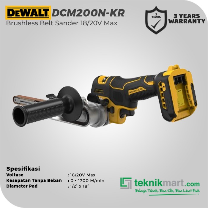Dewalt Brushless Belt Sander / Mesin Amplas Baterai 18/20V Max DCM200N-KR (Unit Only)