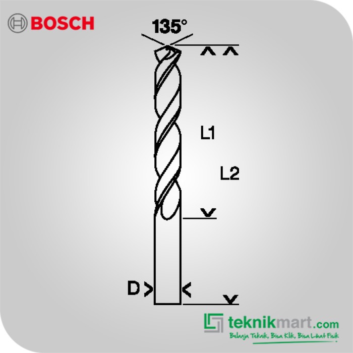Bosch HSS-G Metal Drill Bit / Mata Bor Besi 5 X 52 / 86MM (2608585922)