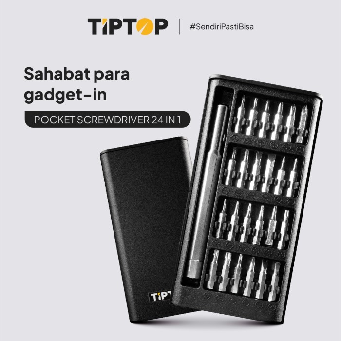 TIP TOP Obeng Set / Screwdriver Universal Set / Obeng Servis Smartphone POCKET 24 in 1