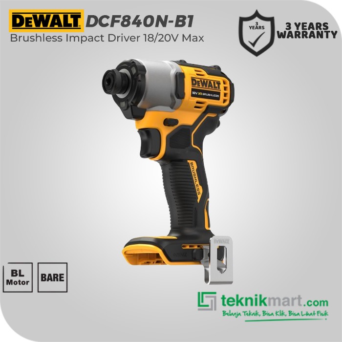 Dewalt Brushless Impact Driver / Obeng Impact Baterai 18/20V Max DCF840N-B1 (Unit Only)