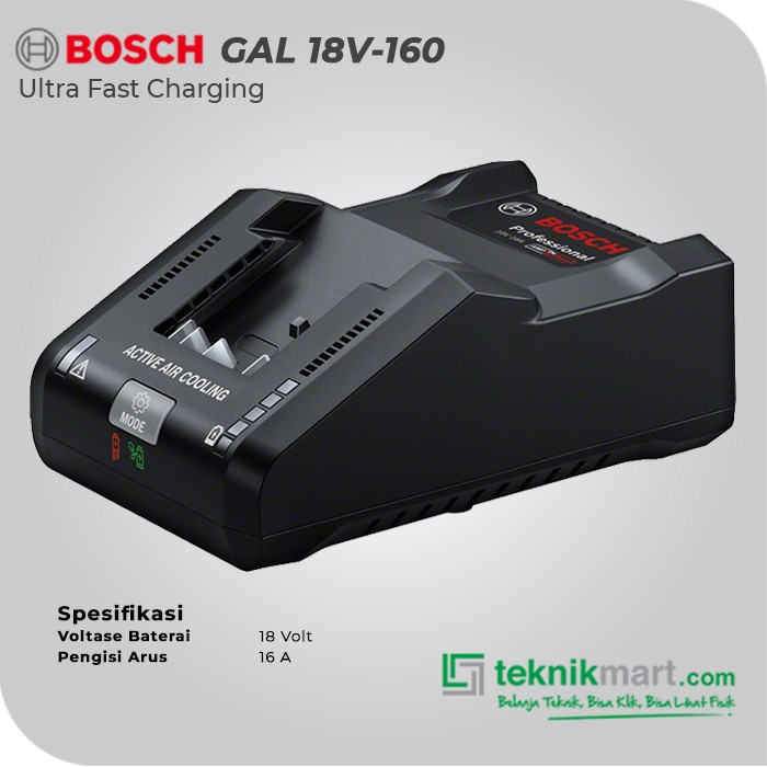 Bosch Ultra Fast Charging / Pengisi Daya Cepat 18Volt 16A GAL 18V-160
