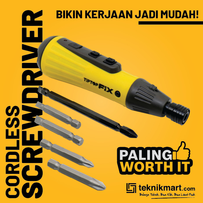 Tip Top FIX 4.2 Volt Cordless Screwdiver / Obeng Baterai