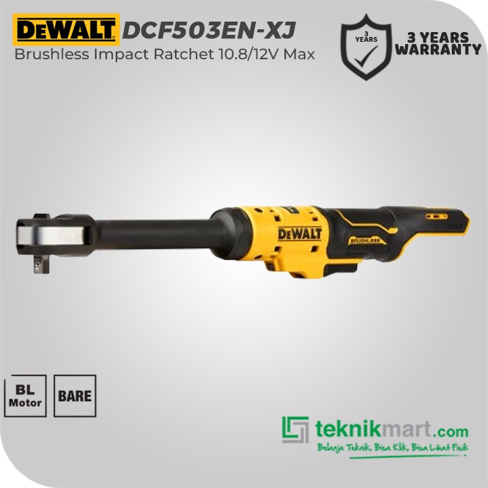 Dewalt Brushless Impact Ratchet 10.8/12V Max SQ 3/8" DCF503EN-XJ (Unit Only)