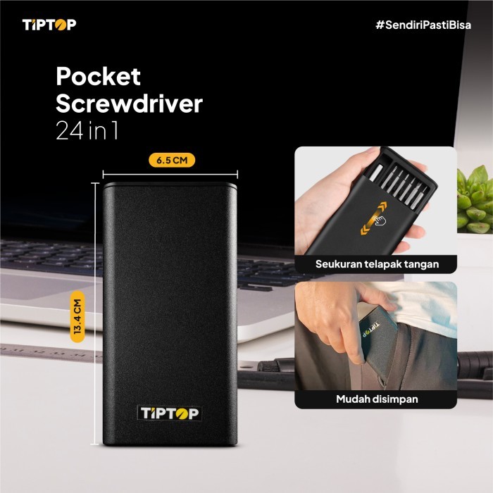 TIP TOP Obeng Set / Screwdriver Universal Set / Obeng Servis Smartphone POCKET 24 in 1