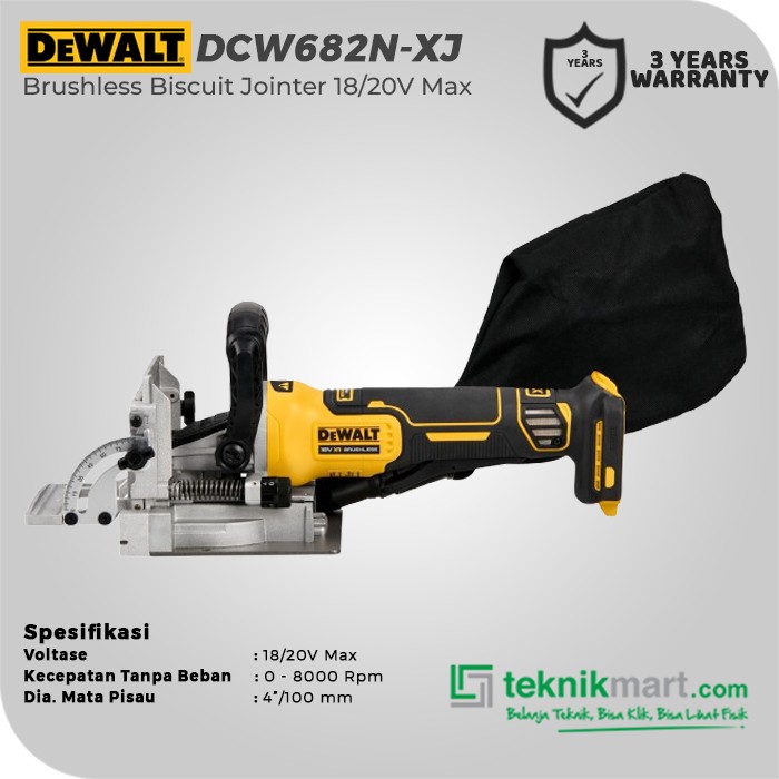 Dewalt Brushless Biscuit Jointer 18/20V Max DCW682N-XJ (Unit Only)