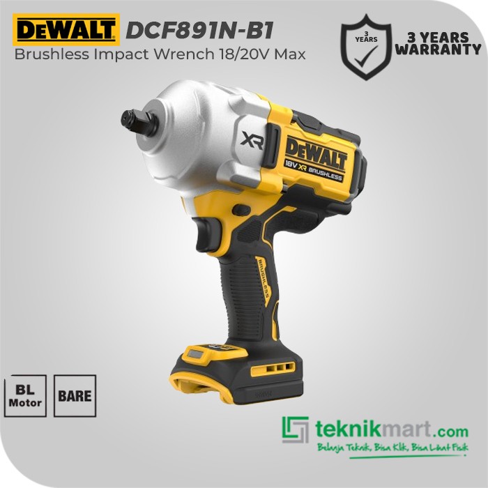 Dewalt Brushless Impact Wrench / Kunci Impact Baterai 18/20V Max DCF891N-B1 (Unit Only)