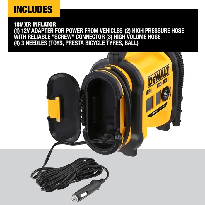 Dewalt Brushless Inflator (Compressor) / Pompa Angin Baterai 18/20V Max 11Bar DCC018N-XJ (Unit Only)