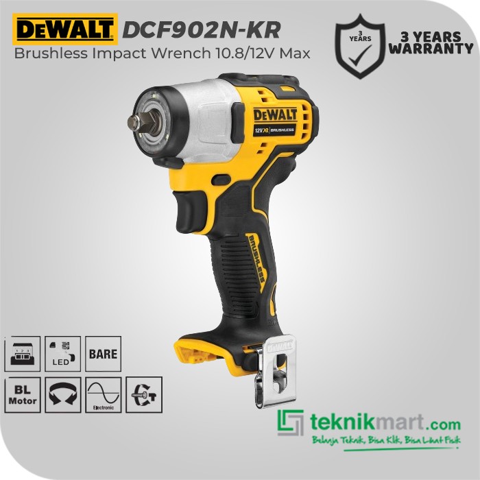 Dewalt Brushless Impact Wrench / Kunci Impact Baterai 10.8/12V Max DCF902N-KR (Unit Only)