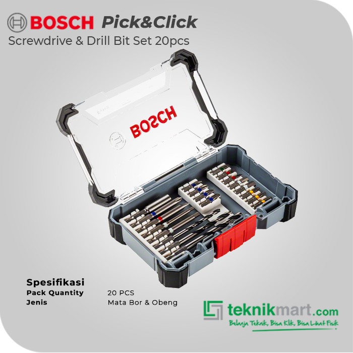 Bosch Drill And Screwdriver Bit Set / Mata Bor Obeng 20 Pick&Click