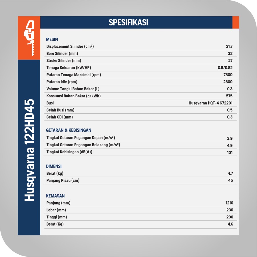 Husqvarna 122HD45 Hedgetrimmer - 45 inch / Mesin Pemangkas Tanaman Pagar