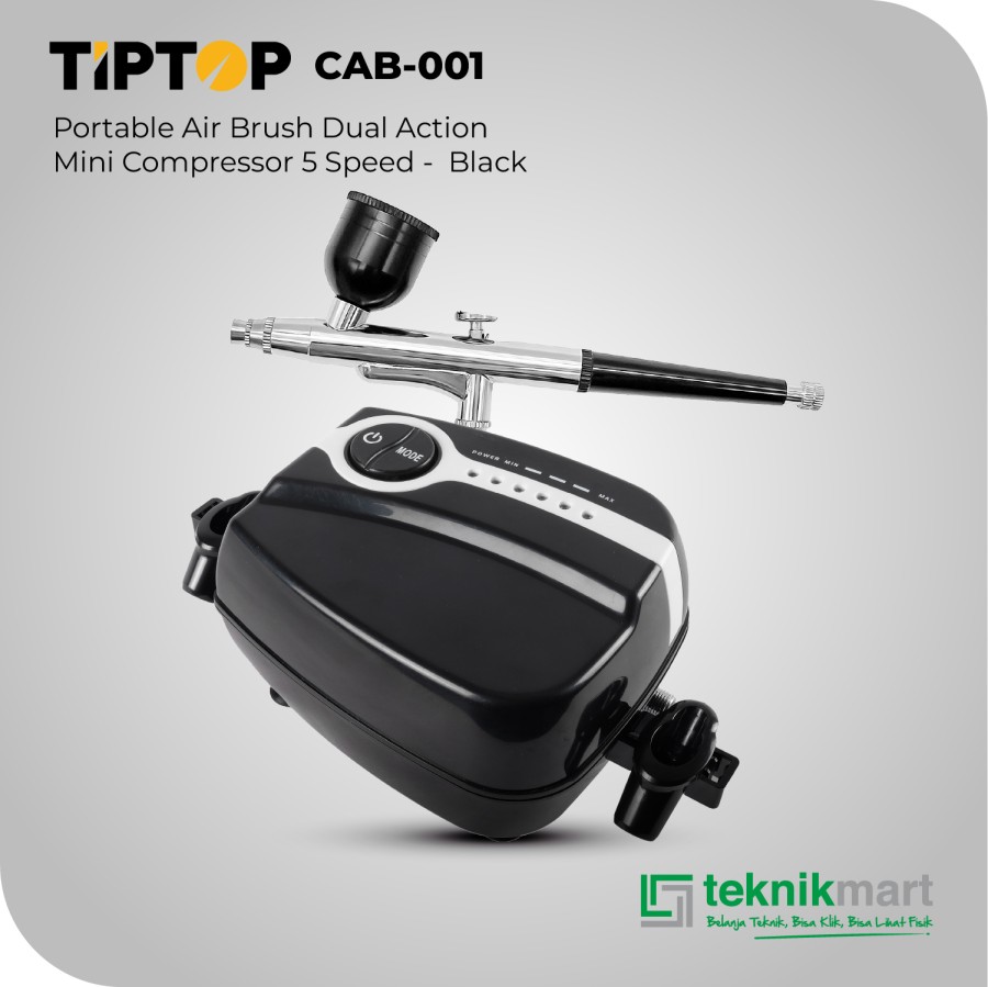 TIP TOP Air Brush Dual Action Mini Compressor / Mini Kompresor Air brush Serbaguna Tatoo Makeup Kue / CAB-001 (Hitam) & CAB-002 (Hijau)