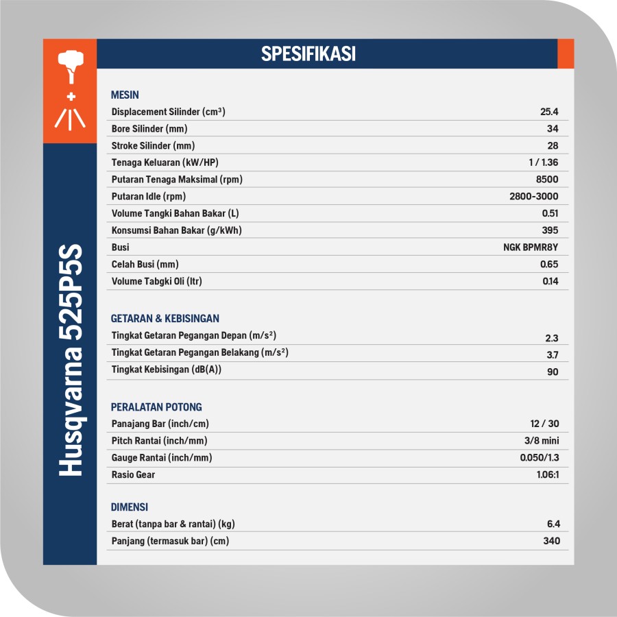 Husqvarna 525P5S Pole Saw / Mesin Pemangkas Gergaji